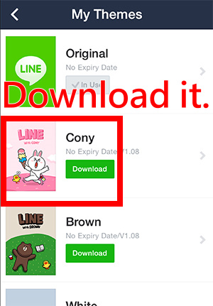 1-4 download the official theme Cony