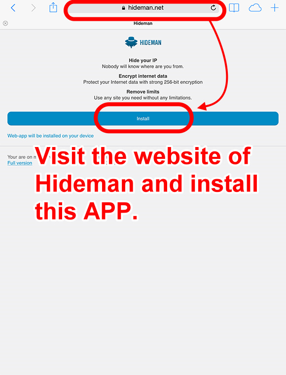 downloading process of hideman for ios 2