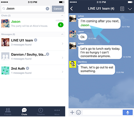 LINE 4.9.0 - message search feature 1