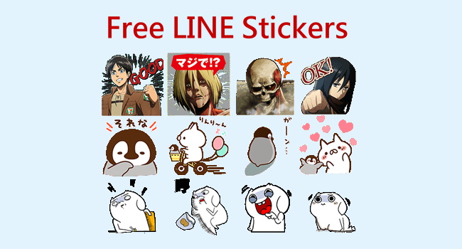 【List】Free LINE stickers - Attack on Titan & LINE Characters
