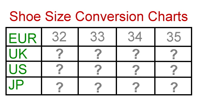 【Shoe Size Converter】Conversion Chart of Kids, Women & Men – Fsticker